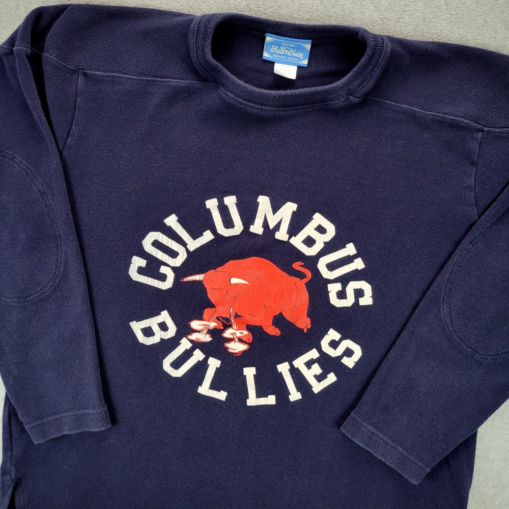 Stall & Dean Gridiron Collection Retro Columbus Bullies Sweatshirt Mens M Navy‎